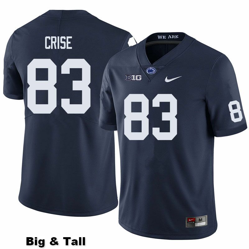 NCAA Nike Men's Penn State Nittany Lions Johnny Crise #83 College Football Authentic Big & Tall Navy Stitched Jersey NDA4298YT